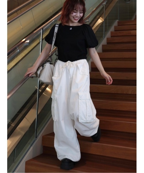 JUMELLE(ジュメロ)の「sleeve mix logo T(Tシャツ/カットソー・レディース・ブラック/ホワイト・FREE)」の10枚目の写真