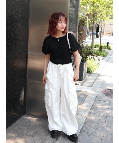 JUMELLE(ジュメロ)の「sleeve mix logo T(Tシャツ/カットソー・レディース・ブラック/ホワイト・FREE)」の12枚目の写真