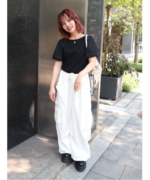 JUMELLE(ジュメロ)の「sleeve mix logo T(Tシャツ/カットソー・レディース・ブラック/ホワイト・FREE)」の13枚目の写真