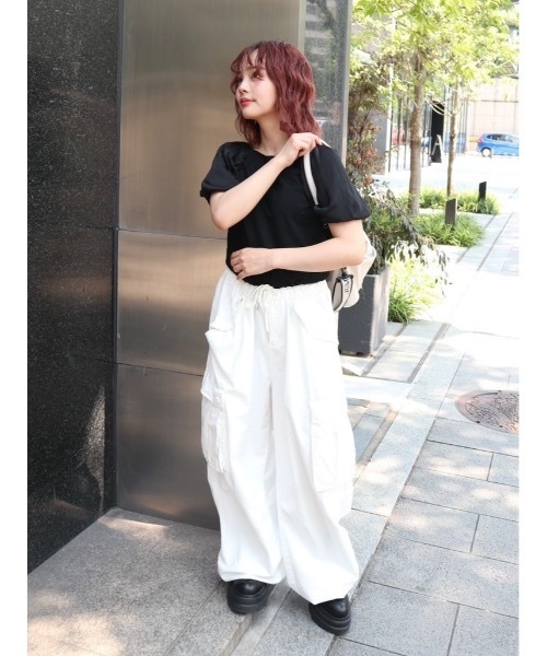 JUMELLE(ジュメロ)の「sleeve mix logo T(Tシャツ/カットソー・レディース・ブラック/ホワイト・FREE)」の14枚目の写真