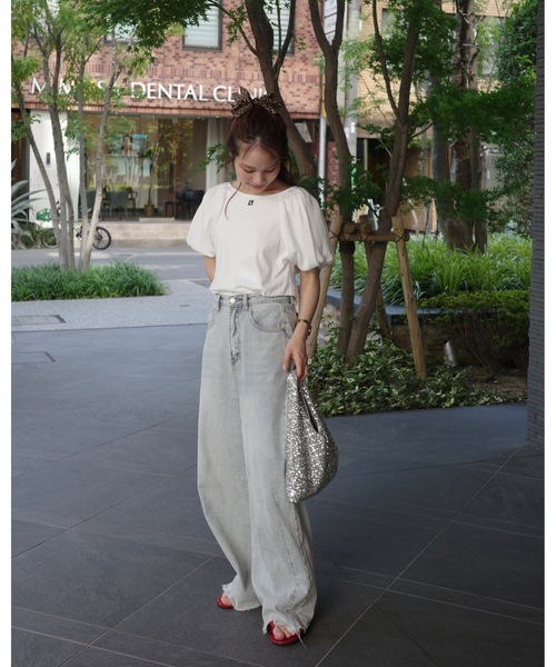 JUMELLE(ジュメロ)の「sleeve mix logo T(Tシャツ/カットソー・レディース・ブラック/ホワイト・FREE)」の18枚目の写真