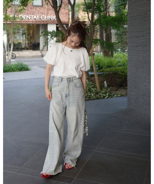 JUMELLE(ジュメロ)の「sleeve mix logo T(Tシャツ/カットソー・レディース・ブラック/ホワイト・FREE)」の19枚目の写真