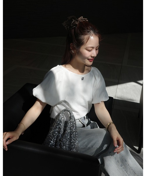 JUMELLE(ジュメロ)の「sleeve mix logo T(Tシャツ/カットソー・レディース・ブラック/ホワイト・FREE)」の21枚目の写真