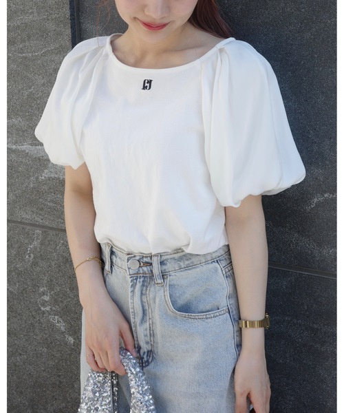 JUMELLE(ジュメロ)の「sleeve mix logo T(Tシャツ/カットソー・レディース・ブラック/ホワイト・FREE)」の22枚目の写真