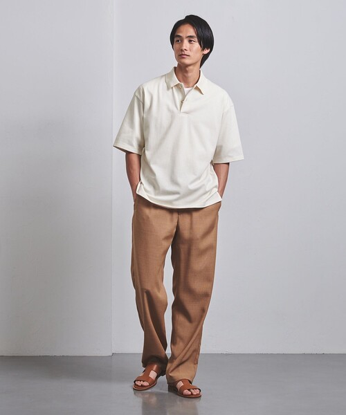 UNITED ARROWS（ユナイテッドアローズ）の「タックジャージ  ポロシャツ（ポロシャツ・メンズ・ネイビー/ナチュラル/グレー・S/M/L/XL）」の4枚目の写真