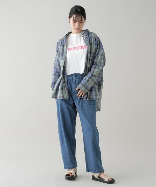 studio CLIP（スタディオクリップ）の「《natural by clip》アソートチェックワイドシャツ（シャツ/ブラウス・レディース・ブルー/ベージュ・FREE）」の6枚目の写真