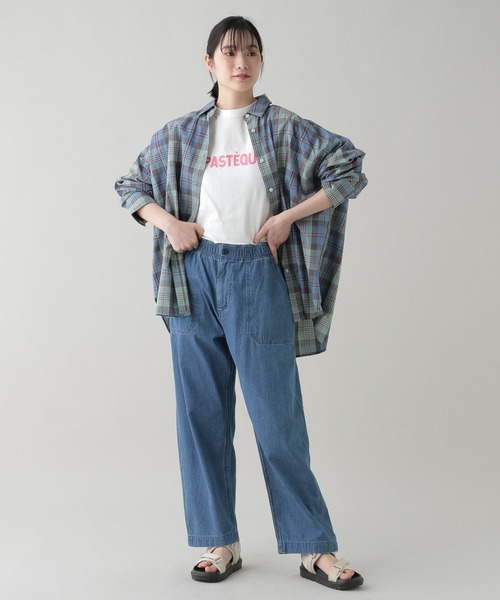 studio CLIP（スタディオクリップ）の「《natural by clip》アソートチェックワイドシャツ（シャツ/ブラウス・レディース・ブルー/ベージュ・FREE）」の7枚目の写真