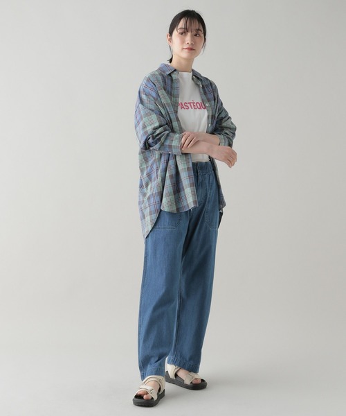 studio CLIP（スタディオクリップ）の「《natural by clip》アソートチェックワイドシャツ（シャツ/ブラウス・レディース・ブルー/ベージュ・FREE）」の9枚目の写真