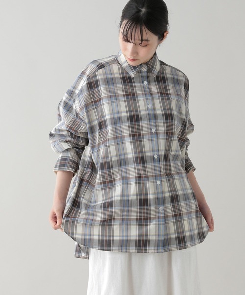 studio CLIP（スタディオクリップ）の「《natural by clip》アソートチェックワイドシャツ（シャツ/ブラウス・レディース・ブルー/ベージュ・FREE）」の11枚目の写真