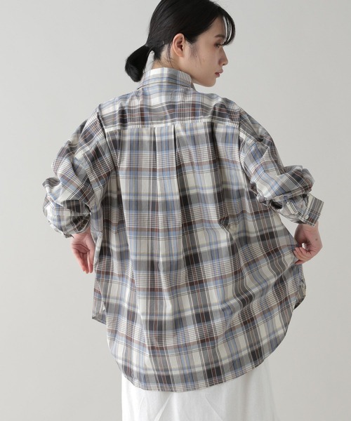 studio CLIP（スタディオクリップ）の「《natural by clip》アソートチェックワイドシャツ（シャツ/ブラウス・レディース・ブルー/ベージュ・FREE）」の12枚目の写真