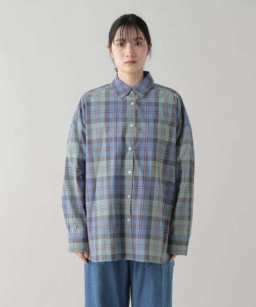 studio CLIP（スタディオクリップ）の「《natural by clip》アソートチェックワイドシャツ（シャツ/ブラウス・レディース・ブルー/ベージュ・FREE）」の14枚目の写真