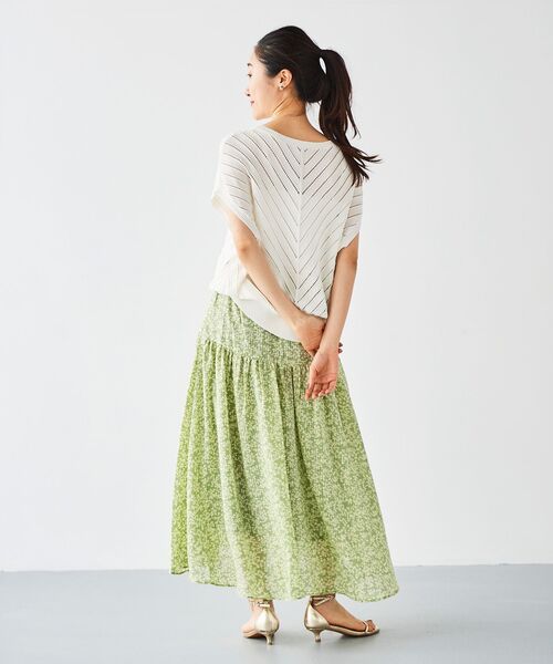 le.coeur blanc(ルクールブラン)の「リーフプリントキリカエギャザースカート(スカート・レディース・ブルー系その他2/グリーン系その他・38)」の14枚目の写真