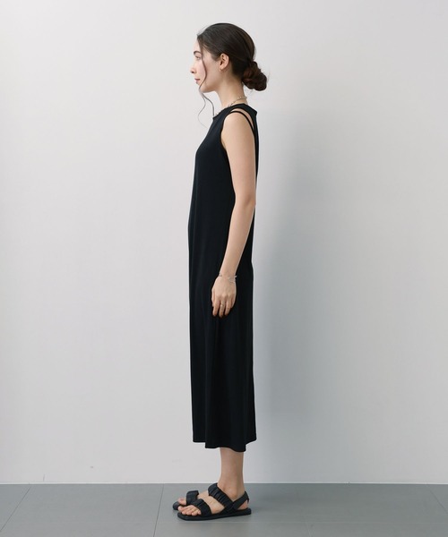 saloon（サルーン）の「SALOON(サルーン)/　テレコノースリワンピース【洗濯機洗い可】（ワンピース・レディース・オレンジ/ダークブラウン/ブラック・FREE）」の18枚目の写真