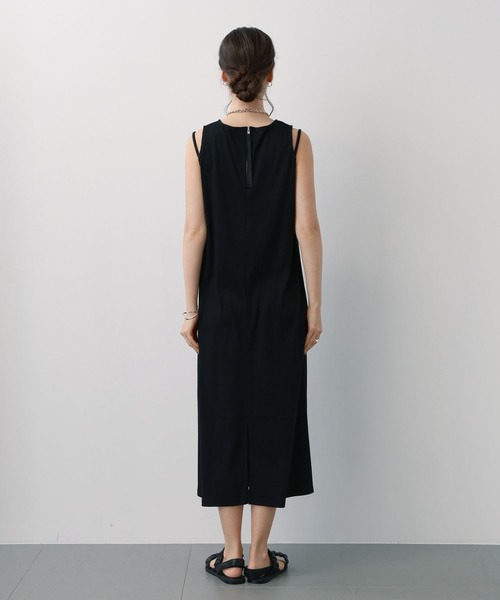 saloon（サルーン）の「SALOON(サルーン)/　テレコノースリワンピース【洗濯機洗い可】（ワンピース・レディース・オレンジ/ダークブラウン/ブラック・FREE）」の19枚目の写真