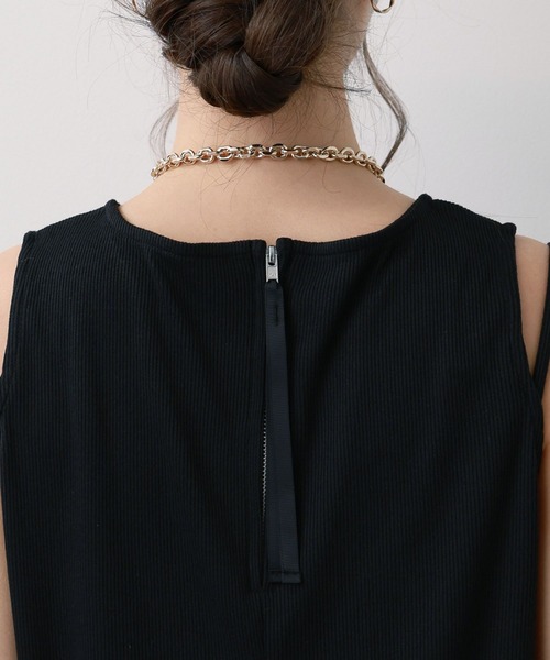 saloon（サルーン）の「SALOON(サルーン)/　テレコノースリワンピース【洗濯機洗い可】（ワンピース・レディース・オレンジ/ダークブラウン/ブラック・FREE）」の21枚目の写真