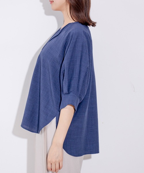 Jayro（ジャイロ）の「麻調合わせネックサークルブラウス（シャツ/ブラウス・レディース・ネイビー/ベージュ/オリーブ・FREE）」の19枚目の写真