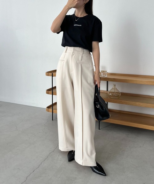 CAPRICIEUX LE'MAGE（カプリシューレマージュ）の「フロントポケットワイドパンツ（その他パンツ・レディース・ブラック/ホワイト系その他・36/38）」の13枚目の写真