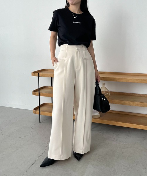 CAPRICIEUX LE'MAGE（カプリシューレマージュ）の「フロントポケットワイドパンツ（その他パンツ・レディース・ブラック/ホワイト系その他・36/38）」の18枚目の写真