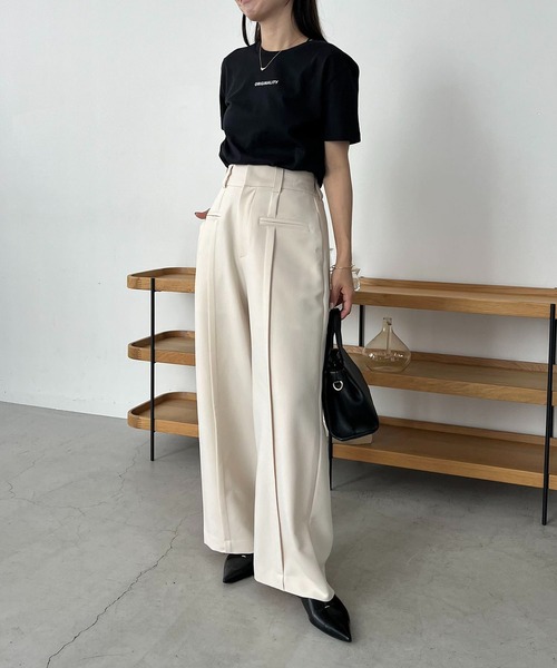 CAPRICIEUX LE'MAGE（カプリシューレマージュ）の「フロントポケットワイドパンツ（その他パンツ・レディース・ブラック/ホワイト系その他・36/38）」の15枚目の写真