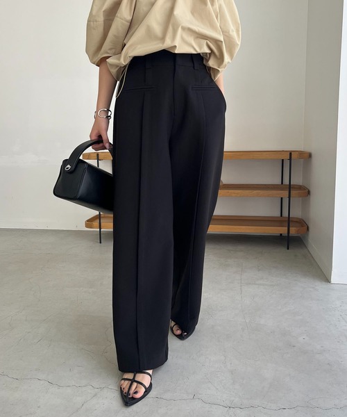 CAPRICIEUX LE'MAGE（カプリシューレマージュ）の「フロントポケットワイドパンツ（その他パンツ・レディース・ブラック/ホワイト系その他・36/38）」の3枚目の写真