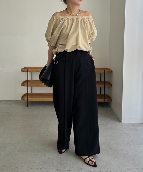 CAPRICIEUX LE'MAGE（カプリシューレマージュ）の「フロントポケットワイドパンツ（その他パンツ・レディース・ブラック/ホワイト系その他・36/38）」の9枚目の写真