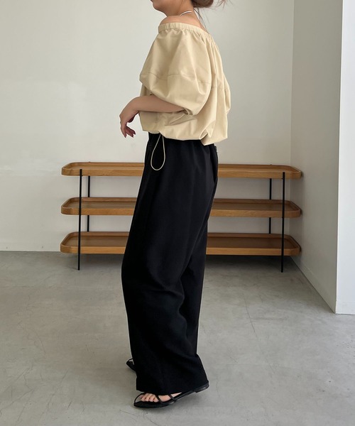 CAPRICIEUX LE'MAGE（カプリシューレマージュ）の「フロントポケットワイドパンツ（その他パンツ・レディース・ブラック/ホワイト系その他・36/38）」の6枚目の写真