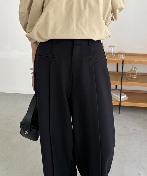 CAPRICIEUX LE'MAGE（カプリシューレマージュ）の「フロントポケットワイドパンツ（その他パンツ・レディース・ブラック/ホワイト系その他・36/38）」の5枚目の写真