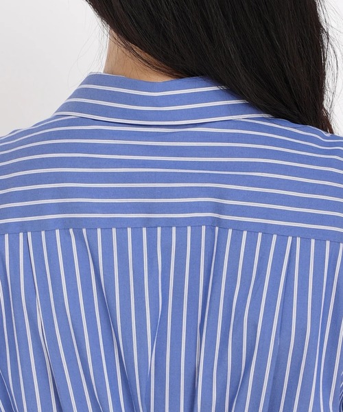 STRAWBERRY-FIELDS(ストロベリーフィールズ)の「フラワー刺繍ストライプワンピース(シャツワンピース・レディース・ブルー/ネイビー・2)」の8枚目の写真