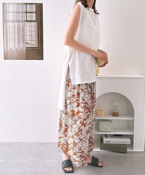 nissen（ニッセン）の「綿１００％バックテールノースリーブＴシャツ（Tシャツ/カットソー・レディース・アイボリー/グレイッシュベージュ/ブラック・L/M）」の10枚目の写真