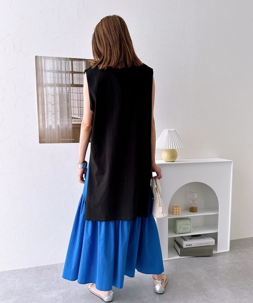 nissen（ニッセン）の「綿１００％バックテールノースリーブＴシャツ（Tシャツ/カットソー・レディース・アイボリー/グレイッシュベージュ/ブラック・L/M）」の14枚目の写真