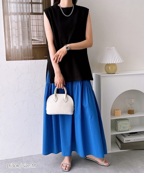 nissen（ニッセン）の「綿１００％バックテールノースリーブＴシャツ（Tシャツ/カットソー・レディース・アイボリー/グレイッシュベージュ/ブラック・L/M）」の19枚目の写真