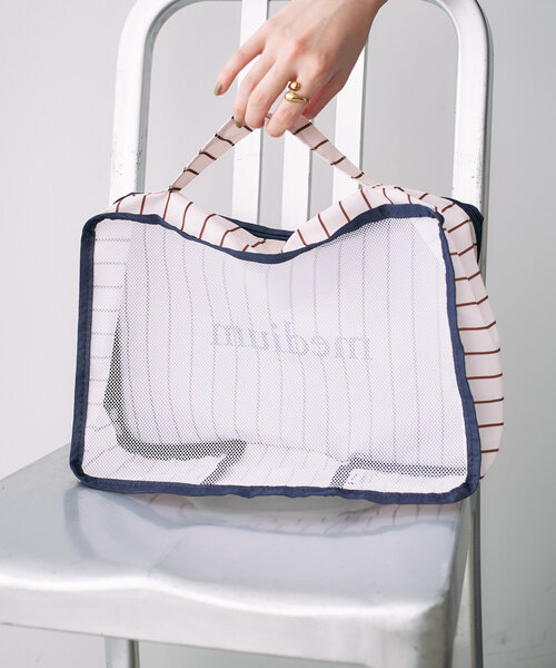 BIRTHDAY BAR（バースデイバー）の「パッキングポーチストライプM（ポーチ・レディース・グレー/ブルー/アイボリー/ネイビー・フリー/0）」の22枚目の写真