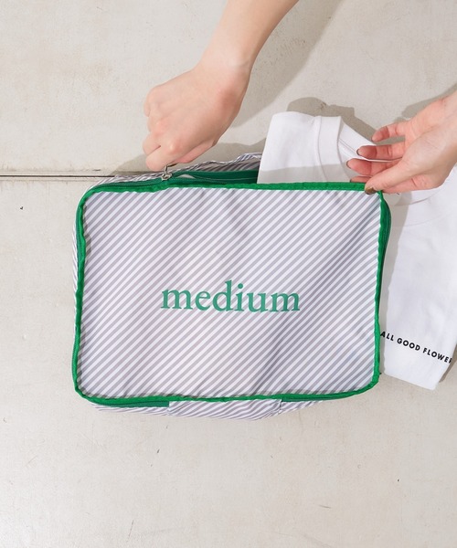 BIRTHDAY BAR（バースデイバー）の「パッキングポーチストライプM（ポーチ・レディース・グレー/ブルー/アイボリー/ネイビー・フリー/0）」の3枚目の写真