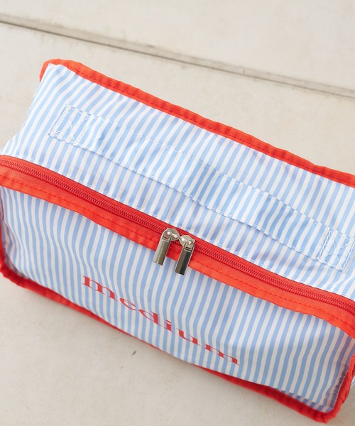 BIRTHDAY BAR（バースデイバー）の「パッキングポーチストライプM（ポーチ・レディース・グレー/ブルー/アイボリー/ネイビー・フリー/0）」の9枚目の写真