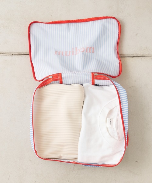 BIRTHDAY BAR（バースデイバー）の「パッキングポーチストライプM（ポーチ・レディース・グレー/ブルー/アイボリー/ネイビー・フリー/0）」の10枚目の写真