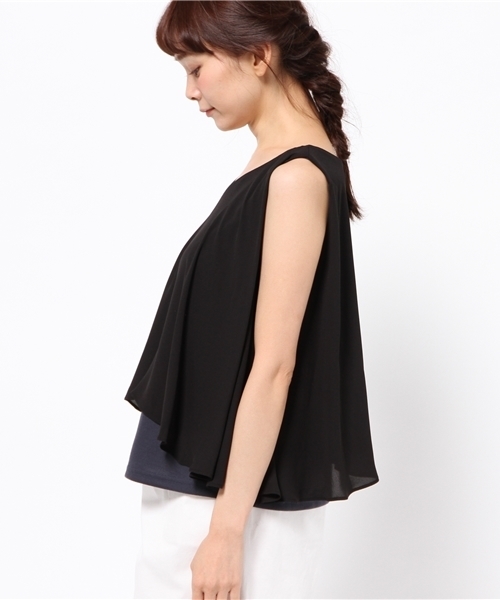 DouDou（ドゥドゥ）の「【DouDou】フレアタンクブラウス（シャツ/ブラウス・レディース・ブラウン/ピンク/ブラック・FREE）」の4枚目の写真