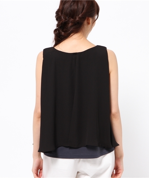 DouDou（ドゥドゥ）の「【DouDou】フレアタンクブラウス（シャツ/ブラウス・レディース・ブラウン/ピンク/ブラック・FREE）」の5枚目の写真