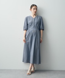 YECCA VECCA | ストライプ柄バルーンスリーブワンピース(ワンピース)