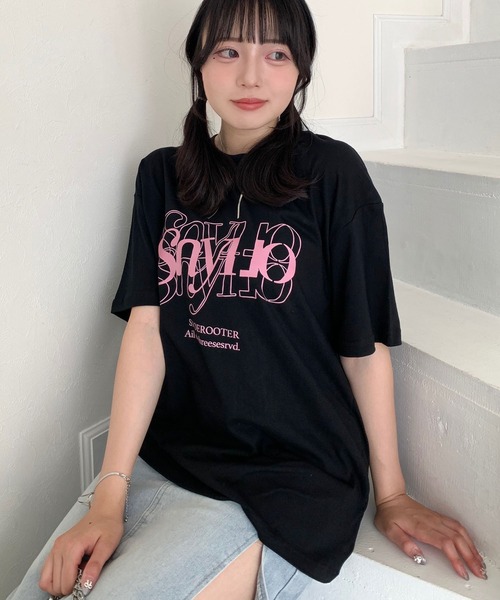 Teem Store(チームストア)の「【7色展開】フロントカサネロゴプリント Tシャツ(Tシャツ/カットソー・レディース・ブラック/アイボリー/ワイン/ホワイト/ライトグレー/グリーン/ベージュ・M/S)」の9枚目の写真