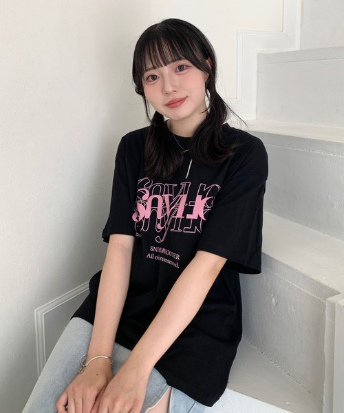 Teem Store(チームストア)の「【7色展開】フロントカサネロゴプリント Tシャツ(Tシャツ/カットソー・レディース・ブラック/アイボリー/ワイン/ホワイト/ライトグレー/グリーン/ベージュ・M/S)」の11枚目の写真