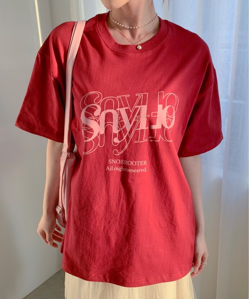 Teem Store(チームストア)の「【7色展開】フロントカサネロゴプリント Tシャツ(Tシャツ/カットソー・レディース・ブラック/アイボリー/ワイン/ホワイト/ライトグレー/グリーン/ベージュ・M/S)」の18枚目の写真