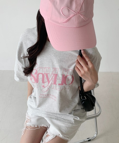 Teem Store(チームストア)の「【7色展開】フロントカサネロゴプリント Tシャツ(Tシャツ/カットソー・レディース・ブラック/アイボリー/ワイン/ホワイト/ライトグレー/グリーン/ベージュ・M/S)」の19枚目の写真