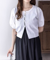 clear | パフスリーブラメニット半袖カーディガン≪2024SS新作≫(カーディガン/ボレロ)