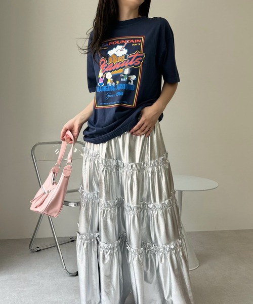 SNOOPY（スヌーピー）の「【PEANUTS/SNOOPY】別注 ピーナッツ スヌーピー 「CINEMA」ヴィンテージ風Tシャツ（Tシャツ/カットソー・レディース・アイボリー/ネイビー/ブラック・S/M/L/XL）」の20枚目の写真