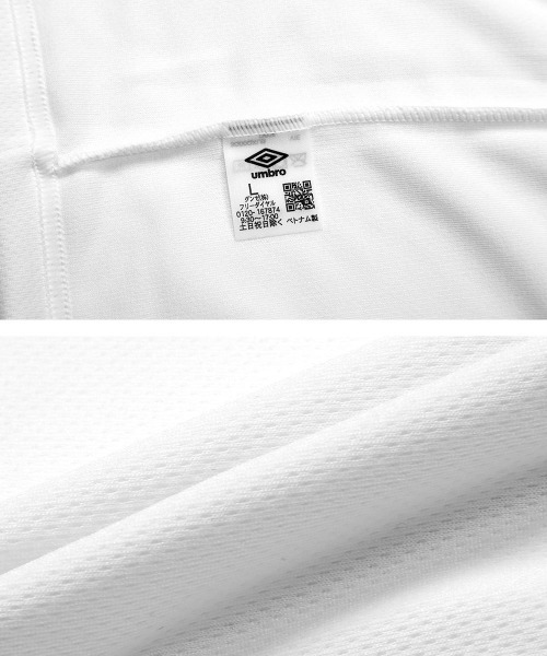 GUNZE（グンゼ）の「umbro アンブロ DRY&MESH メンズ 半袖 Tシャツ（Tシャツ/カットソー・メンズ・ブルー系その他/ホワイト/ブラック・LARGE/MEDIUM）」の6枚目の写真