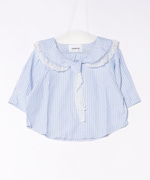 nemne store(ネンネストア)の「ボウタイレースストライプブラウス(シャツ/ブラウス・レディース・ブルー/イエロー・フリー)」の15枚目の写真