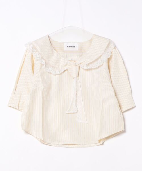 nemne store(ネンネストア)の「ボウタイレースストライプブラウス(シャツ/ブラウス・レディース・ブルー/イエロー・フリー)」の16枚目の写真