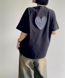 【選べるデザイン】BigシルエットカジュアルTシャツ/ ハートチュール / ロゴ刺繍 / ハートモチーフ
