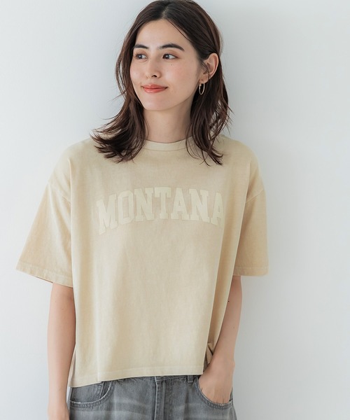 coca（coca）（コカ）の「【WEB限定セール】プリントロゴピグメントTシャツ（Tシャツ/カットソー・レディース・チャコール/ライトベージュ・M/L）」の9枚目の写真