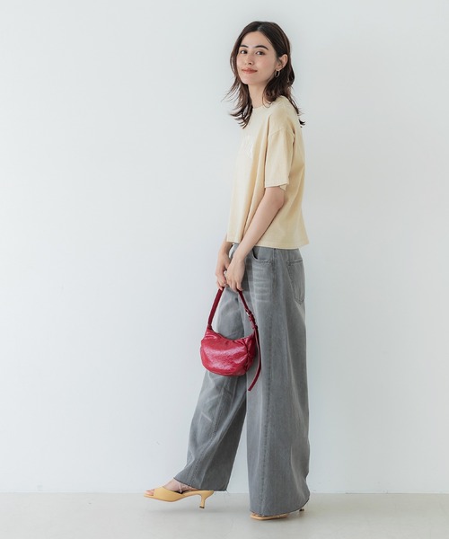 coca（coca）（コカ）の「【WEB限定セール】プリントロゴピグメントTシャツ（Tシャツ/カットソー・レディース・チャコール/ライトベージュ・M/L）」の10枚目の写真